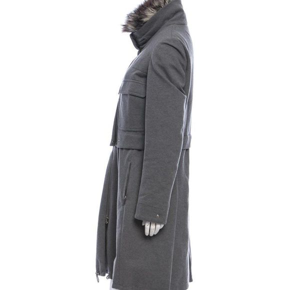 BRUNELLO CUCINELLI Fur-Trimmed Knee-Length Coat - Picture 2 of 8